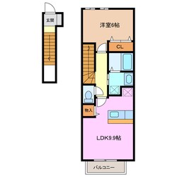 川越富洲原駅 徒歩10分 2階の物件間取画像